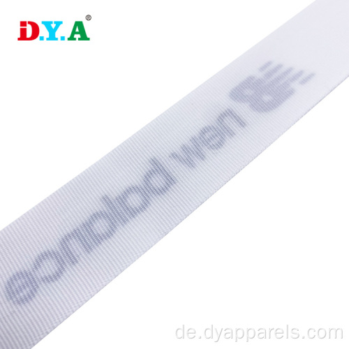weißes Silikondruck Polyester Grosgrain Gurtband 25mm